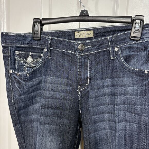 Earl Jean Jeans Women 10P Bootcut Embellished Pockets Rhinestone Bling Denim - Picture 2 of 9